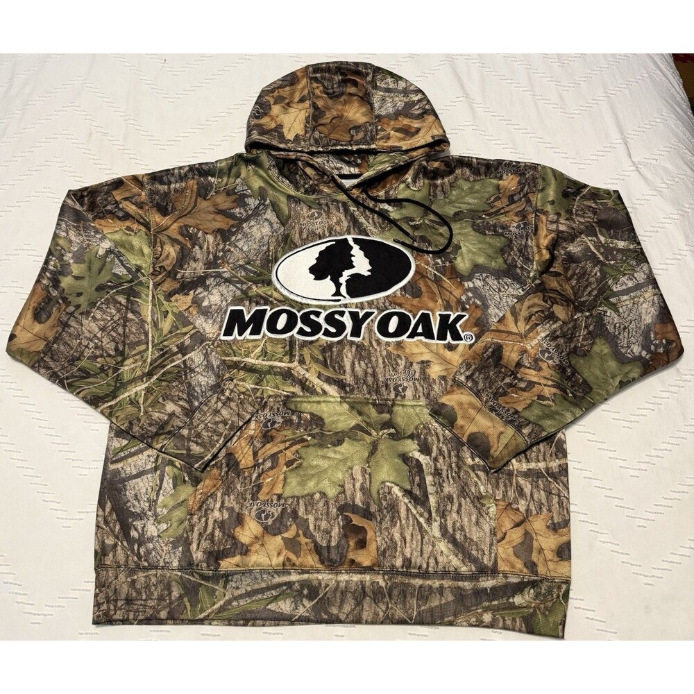 Mossy Oak Camo Multicolor Hoodie Unisex Size Large Y2K Vintage Gropcore Hunting